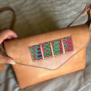 Hand made leather woven new woman purse. From Oaxaca Mexico